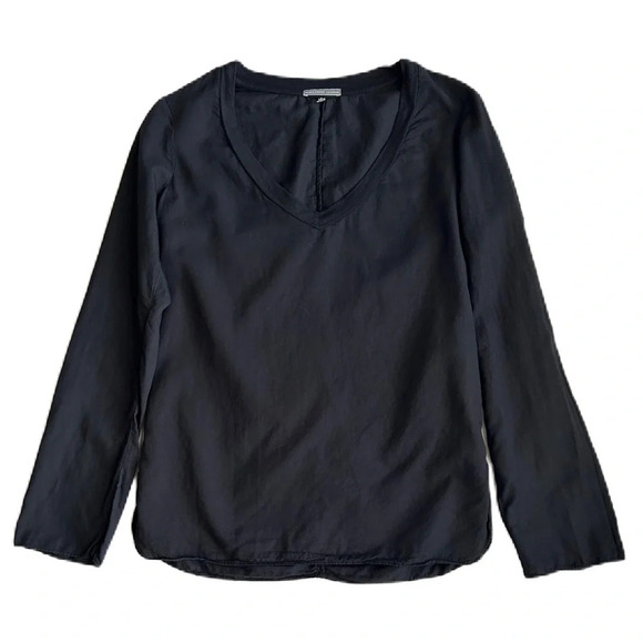 James Perse Tops - James Perse Women’s Black Cotton V-Neck Long Sleeve Top Size 1